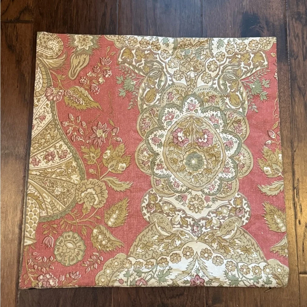 Pottery Barn Paisley 20” Square Pillow Cover - Medallion Floral Scroll Rose